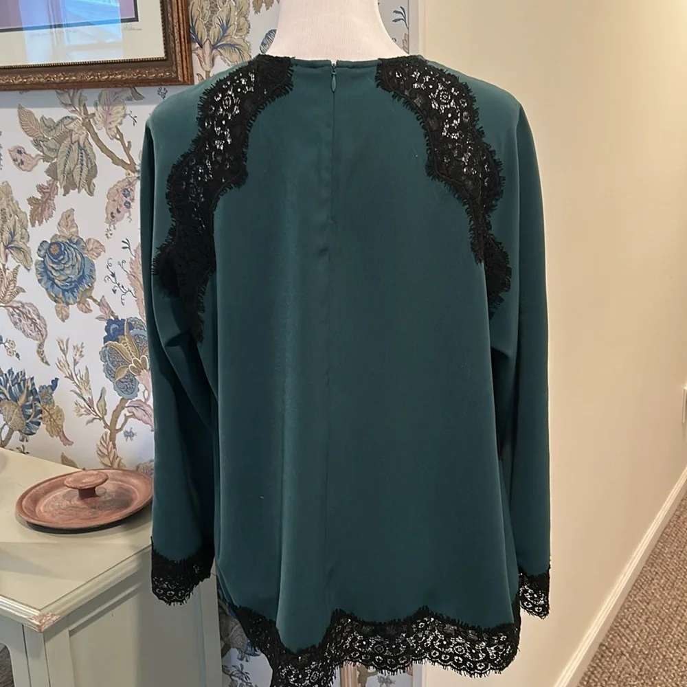 Tuckernuck Juniper Veil Lace Trim Women's Blouse - Picture 6 of 7